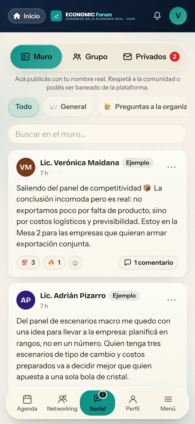 Portal del asistente: Social